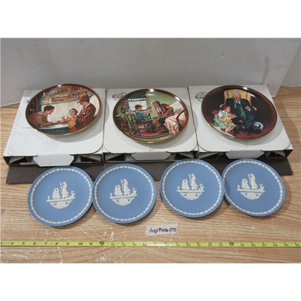 (4) 1976 Collector ''Mother'' Plates and (3) Collecor Plates From Norman Rockwell Series