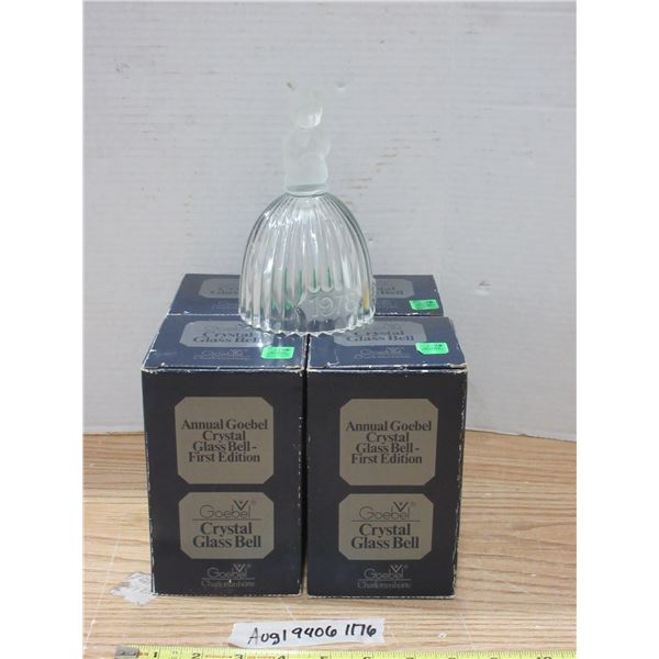 (4) Goebel Crystal Glass Bells