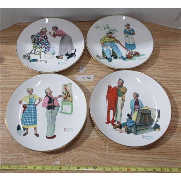(4) 1978 Limited Edition Norman Rockwell Collector Plates