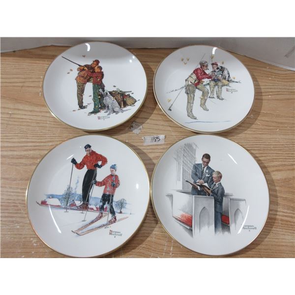 (4) 1980 Limited Edition of Norman Rockwell Collector Plates
