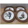 Image 1 : (4) Norman Rockwell Decortaive Plates in Wooden Frame