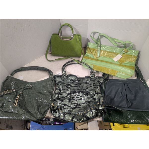 5 green purses