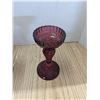 Image 2 : 2 red glass candle holders
