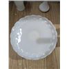 Image 4 : White glass vases and cake platter