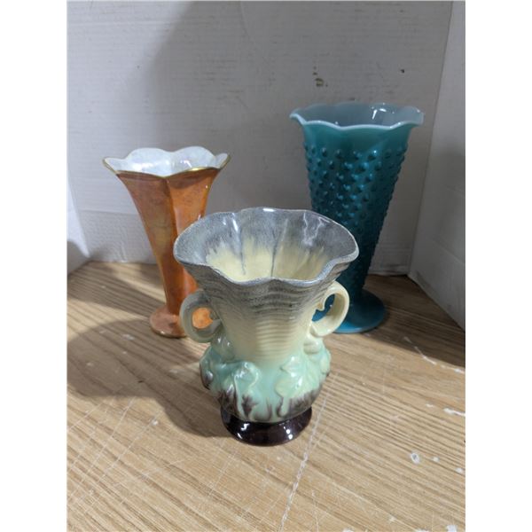 3 large vases, 1 with makers mark