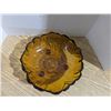 Image 3 : Amber/brown glass fruit bowl, 11"