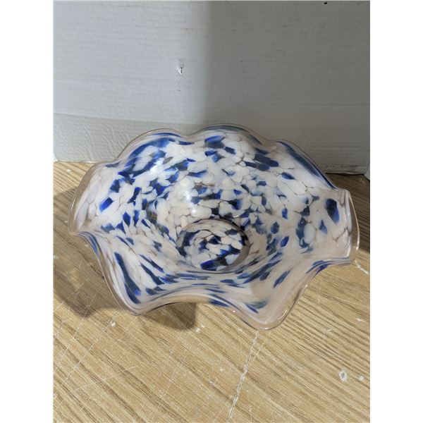 Pink glass bowl, 11.5"