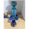 Image 2 : Blue glass, candle holders and bottles