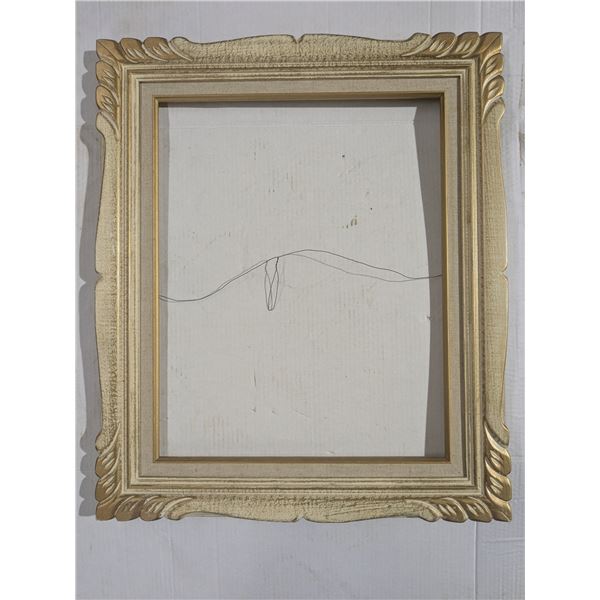 Painted carved wodden picture frame, 26x22"