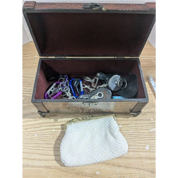 Chest of clip keychains, with coinpurse