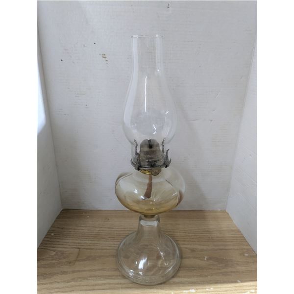 Vintage kerosene lamp, clear glass