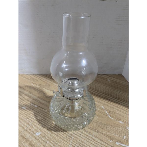 Vintage kerosene lamp, clear glass
