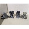 Image 1 : 4 reproduction stone carvings - owl, loons, bear, seal