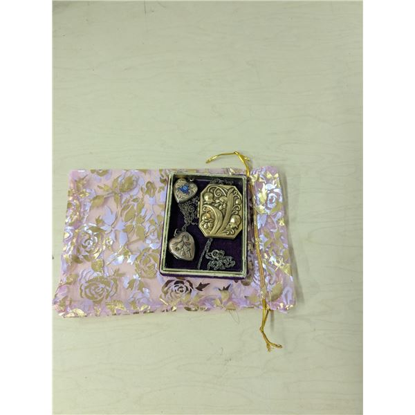Vintage lockets, gold tone