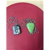 Image 1 : 925 "sterling" silver necklaces, with agate pendants, 15.5g