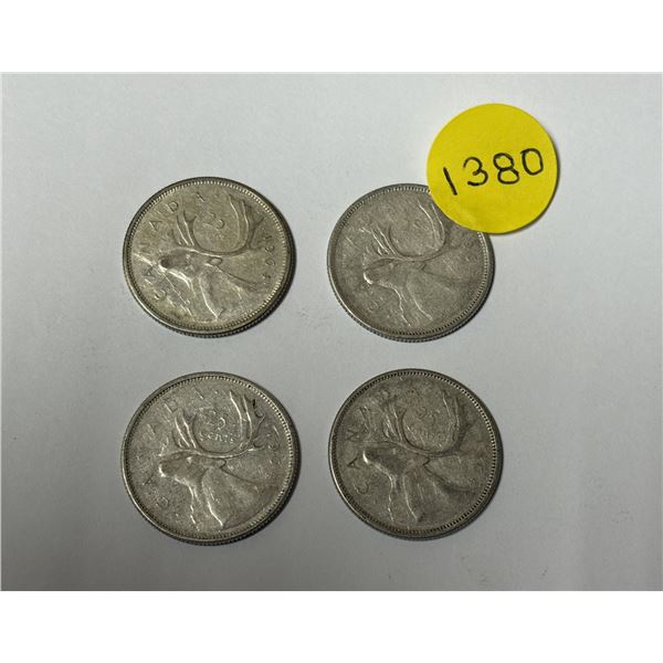 (4) 1964 Canada Silver 25 Cents.