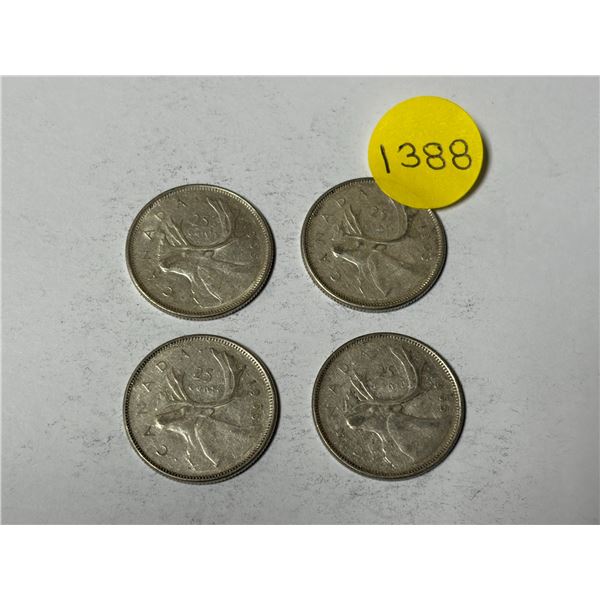 (4) 1965 Canada Silver 25 Cents.