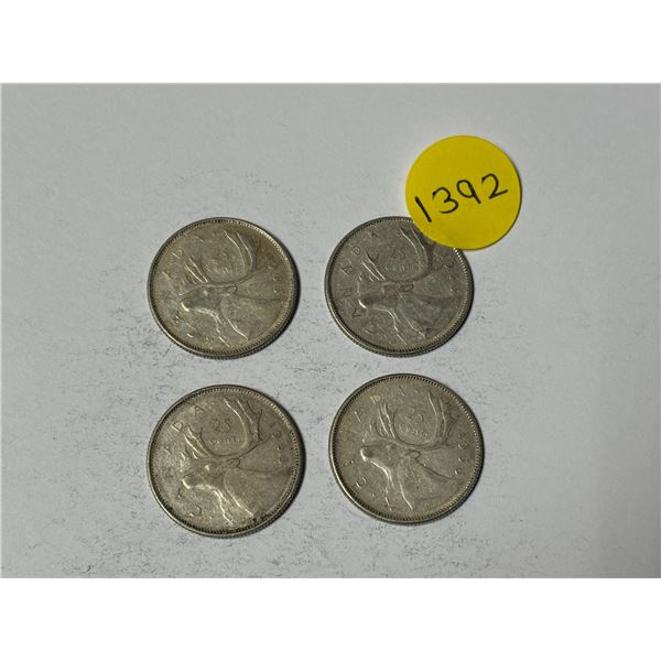 (4) 1966 Canada Silver 25 Cents.