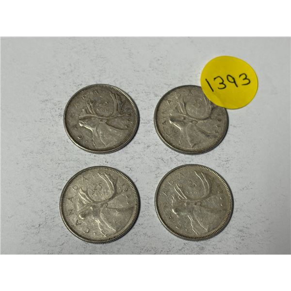 (4) 1966 Canada Silver 25 Cents.
