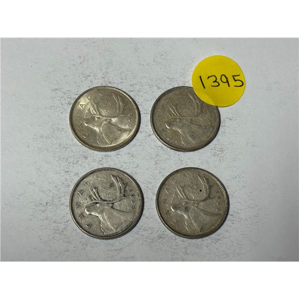 (4) 1966 Canada Silver 25 Cents.