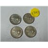 Image 1 : (4) 1967 Canada Silver 25 Cents.
