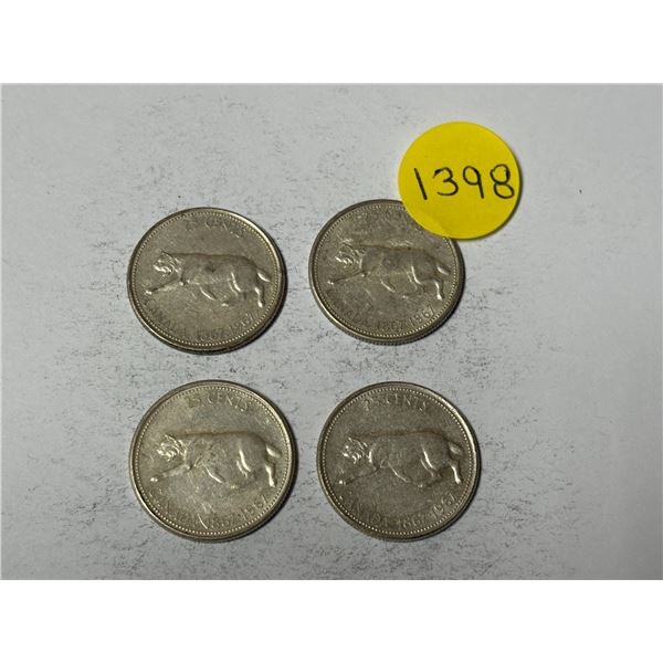 (4) 1967 Canada Silver 25 Cents.