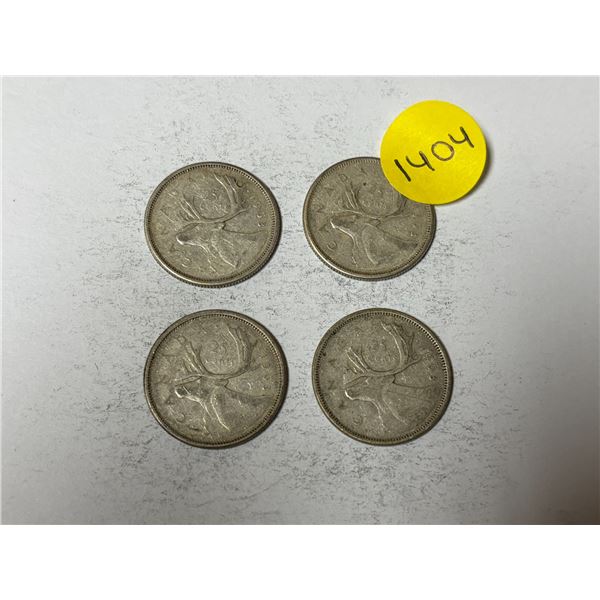 (4) 1963 Canada Silver 25 Cents.