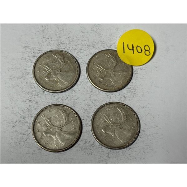 (4) 1963 Canada Silver 25 Cents.
