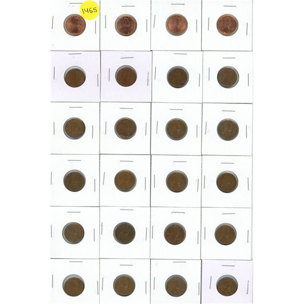 Lot of Assorted U.S.A. One Cents. (Total 28 Coins)