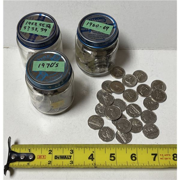 Assorted Jars of Canadian 5 Cents As Shown.