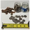 Image 4 : Jar of U.S.A One Cents from 1941 to 1995 and Jar of assorted U.S.A  5,10, 25 Cents.