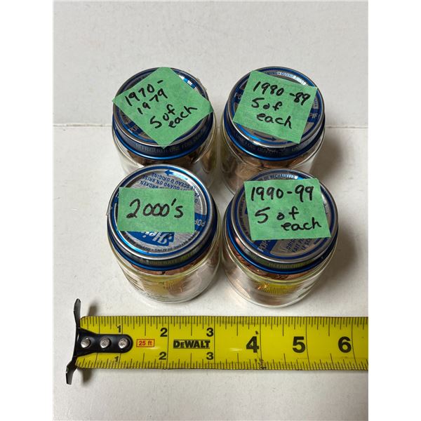 Assorted Jars of Canadian One Cents As Shown.