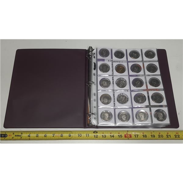 Binder of Limited Edition Hockey Coins.