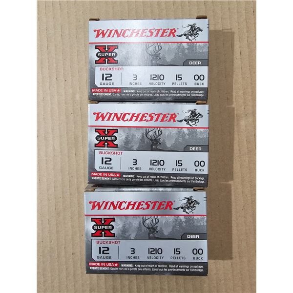 (3) Boxes Winchester Super X 12GA 3" Buckshot Shells **PAL REQUIRED**