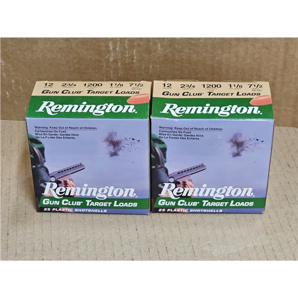 (2) Boxes Remington 12GA 2 3/4" Target Plastic Shotshells **PAL REQUIRED**
