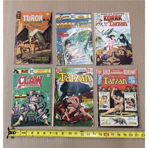 Vintage several Bronze Age DC Comics titles, including Korak, Son of Tarzan and Tarzan.
