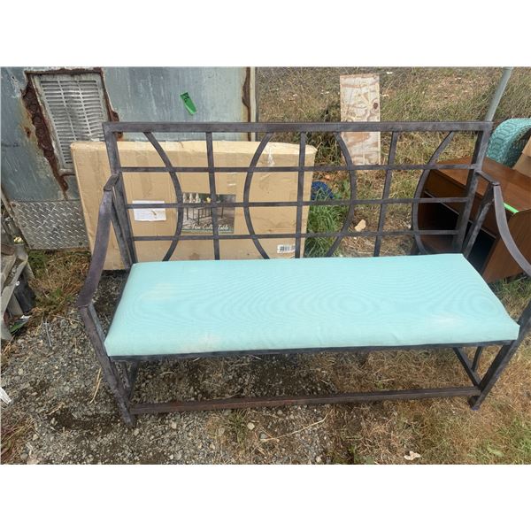 Outdoor Metal Frame Bench with Cushion