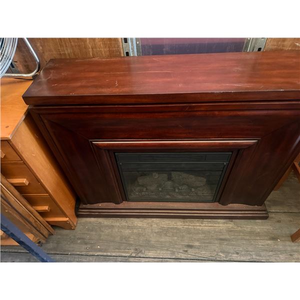 Rich Cherry Electric Fireplace with Classic Mantel