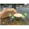 Image 1 : Outdoor Patio Table with Two Chairs and Umbrella