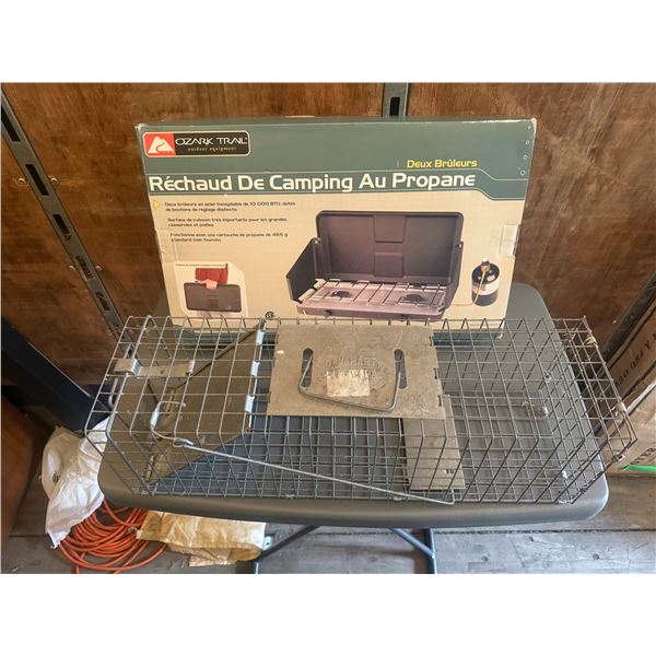 Ozark Trail Camping Stove & Havahart Live Trap