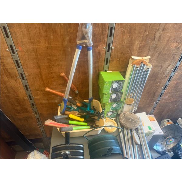 Garden Tools, Solar Lights, Wind Chimes, Galvanized Tubs