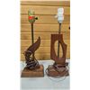 Image 1 : 2 MCM Teak/Walnut Table Lamps