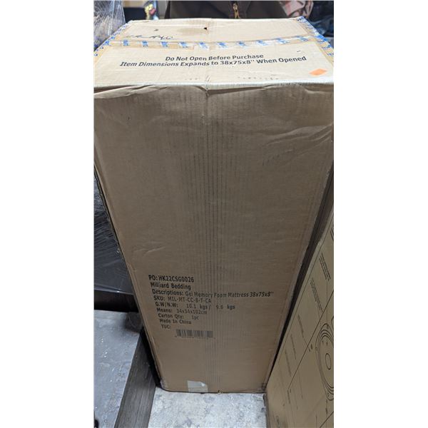 Milliard Bedding Gel Memory Foam Mattress (38 x 75 x 8")