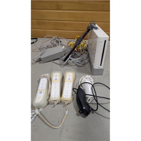 Nintendo Wii Lot w/ Console, Controllers, Cables, & Nunchuks