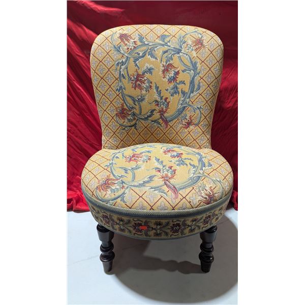 Victorian-Style Upholstered Slipper Chair