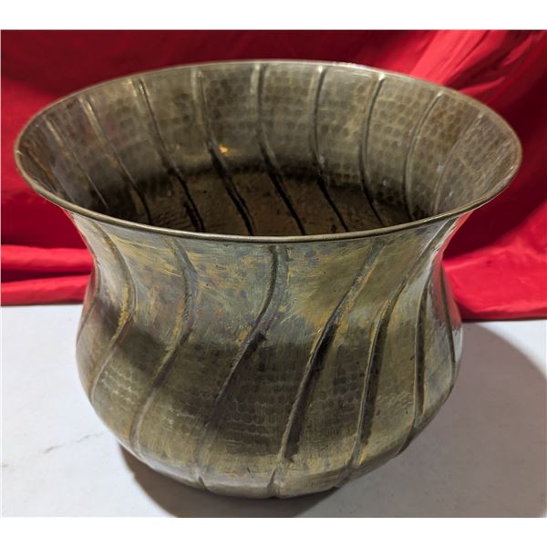 Hammered Brass Planter