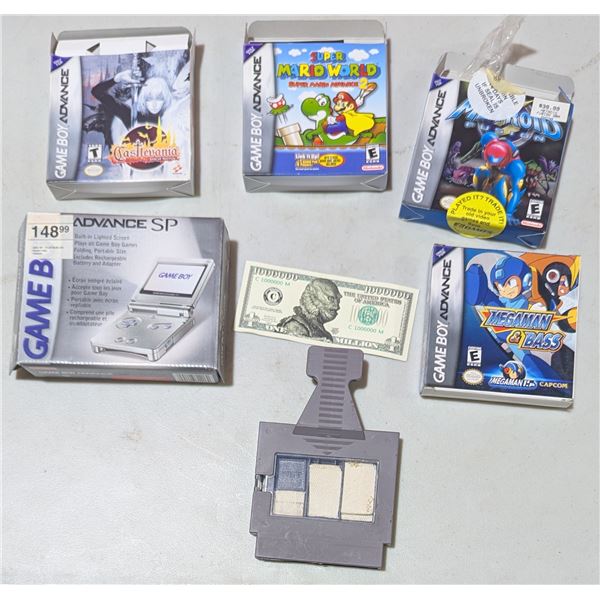 Gameboy Advance SP Handheld Gaming System w/ Assorted Games (BOXES ONLY NO GAMES OR SYSTEM)