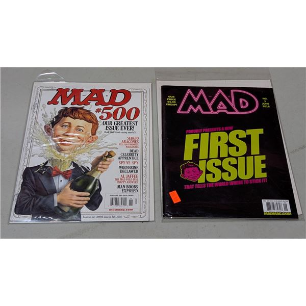 2 MAD Magazines w/ A New First Issue & #500 Greatest Issue Ever