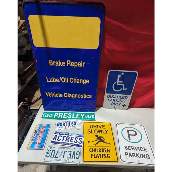Lot of Assorted Signs & Souvenir License Plates