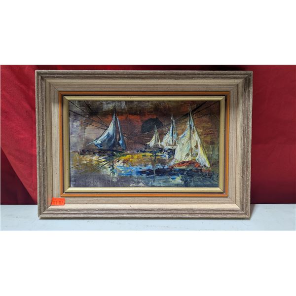 Framed & Signed Original Ship Painting